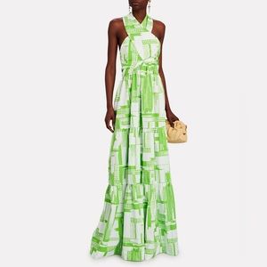 S/W/F Cross-Front Printed Maxi Dress